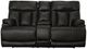 Flexsteel® Clive Peppercorn Black Power Reclining Loveseat with Console and Power Headrests and Lumbar-1