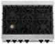 ZLINE Autograph Edition Legacy 36" Satin Stainless Steel Gas Rangetop with 6 Burners, Porcelain Cooktop and Matte Black Accents-2