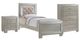 Elements International Platinum 3-Piece Champagne Twin Youth Bedroom Set with Trundle-0