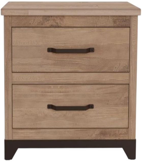International Furniture Direct Natural Parota Brown Nightstand-3