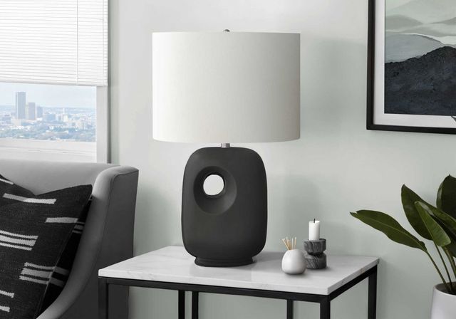 Monarch Specialties Inc. Black Ceramic Table Lamp -2