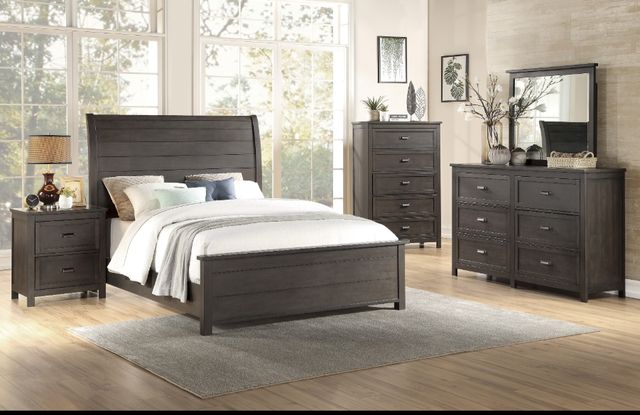 Homelegance® Hebron Dark Cherry California King Sleigh Bed-1
