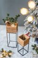 A & B Home 2-Piece Black/Brown Reclaimed Wooden Box with Stand Set-5