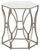 Fairfield® La Bella White End Table with Antique Brass Base-1