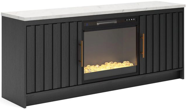 Signature Design by Ashley® Cadmori Black/White 63" TV Stand with Electric Fireplace-0