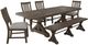 Elements International Yellowstone 6-Piece Gray/Medium Brown Dining Set-0