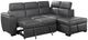 Homelegance® Barre 2-Piece Gray L-Shape Sectional and Chaise with Pull-Out Bed and Hidden Storage-0