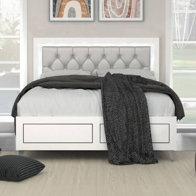 ACME Furniture Casilda Gray/White Queen Panel Bed-1
