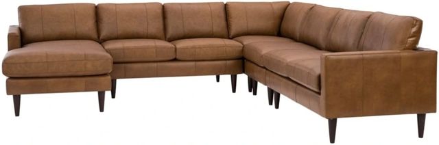 Best® Home Furnishings Customizable Trafton 5-Piece Leather Right-Arm Facing Sectional and Chaise with Espresso Legs-0