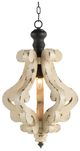 A & B Home Harper Antique White/Black Metal Chandelier-0
