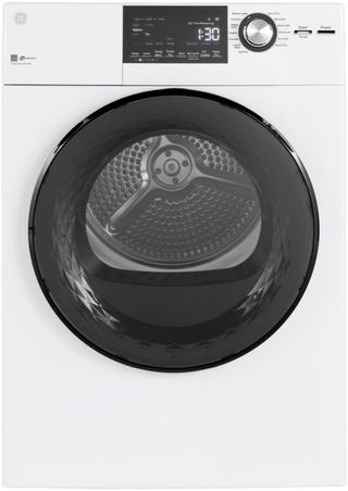 GE® 4.3 Cu. Ft. White Front Load Electric Dryer with Stainless Steel Basket