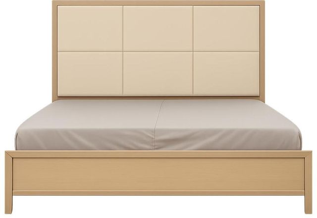 Bernards Plains Beige King Upholstered Panel Bed-0
