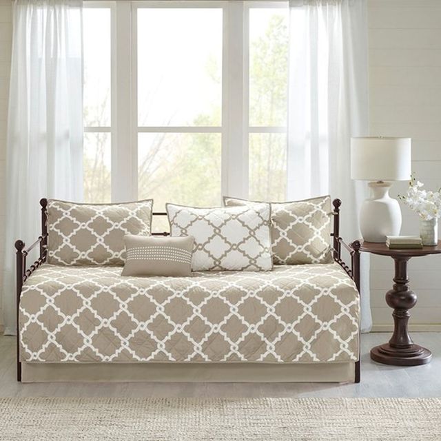 Olliix by Madison Park Essentials Taupe Merritt 6 Piece Reversible Daybed Set-1