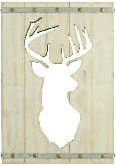 Classy Art Deer on White Wood Wall Decor-0
