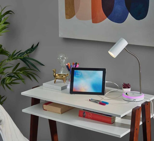 Adesso® Shayne White LED Charging Desk Lamp-1