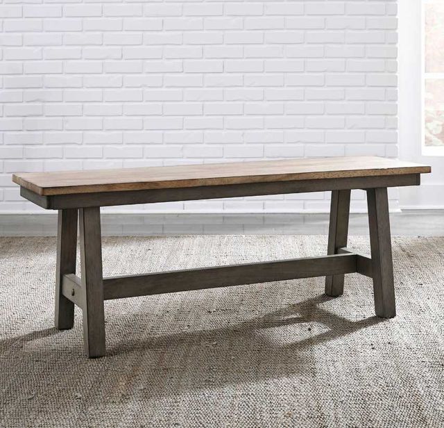 Liberty Furniture Lindsey Farm Gray/Sandstone Dining Bench-1