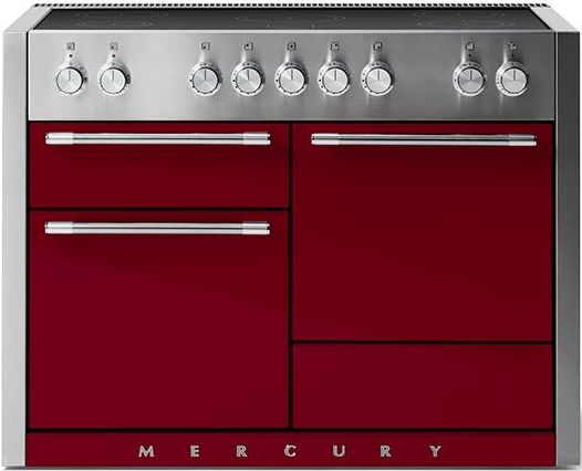 AGA™ Mercury 48" Stainless Steel Pro Style Induction Range with Cranberry Door-0