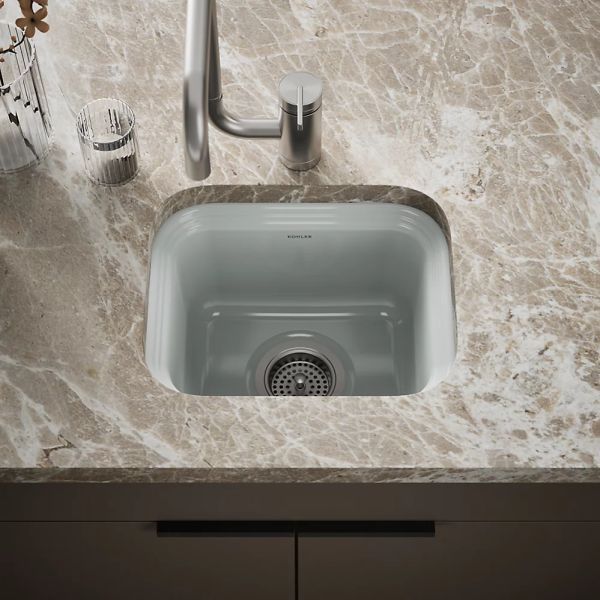 KOHLER® Northland™ Ice Gray 15" Undermount Single-Bowl Bar Sink-1