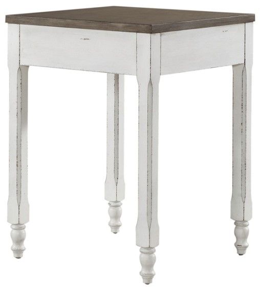 Liberty Furniture Magnolia Manor 5-Piece Antique White/Weathered Bark L-Shaped Office Desk Set-3