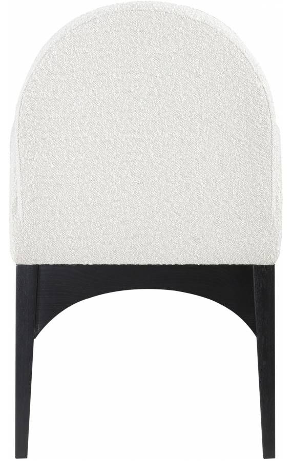 Meridian Furniture Waldorf Cream/Black Boucle Upholstered Dining Arm Chair-2