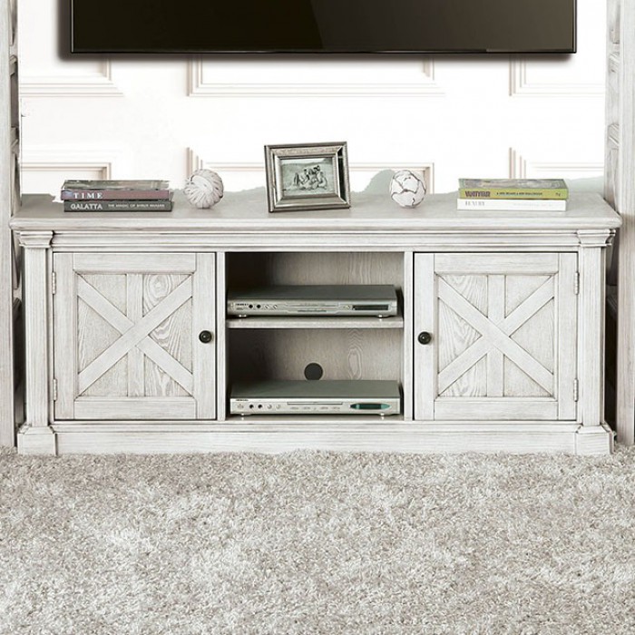 Furniture of America Georgia Antique White 60 TV Stand
