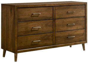 Elements International Malibu Walnut 6-Drawer Dresser