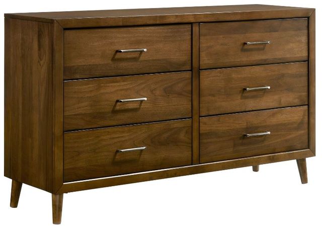 Elements International Malibu Walnut 6-Drawer Dresser-0