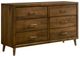 Elements International Malibu Walnut 6-Drawer Dresser-0