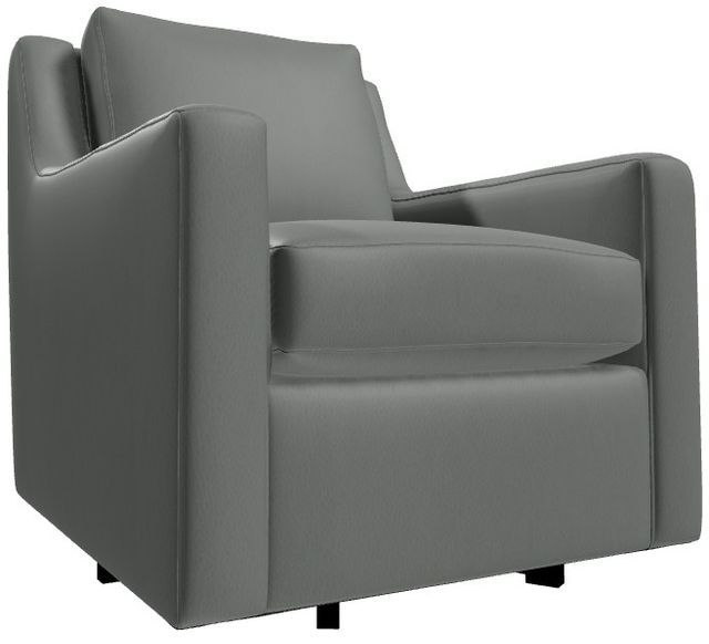 Craftmaster® Customizable CM Leather Track Arm Swivel Glider Chair-2