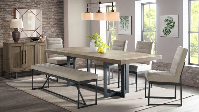Intercon Eden Rustic Dune Dining Table with Black Trestle Base-1