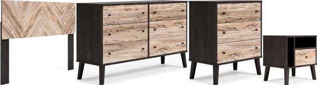 Signature Design by Ashley® Piperton 4-Piece Two-Tone Brown/Black Full Panel Headboard Bedroom Set-0