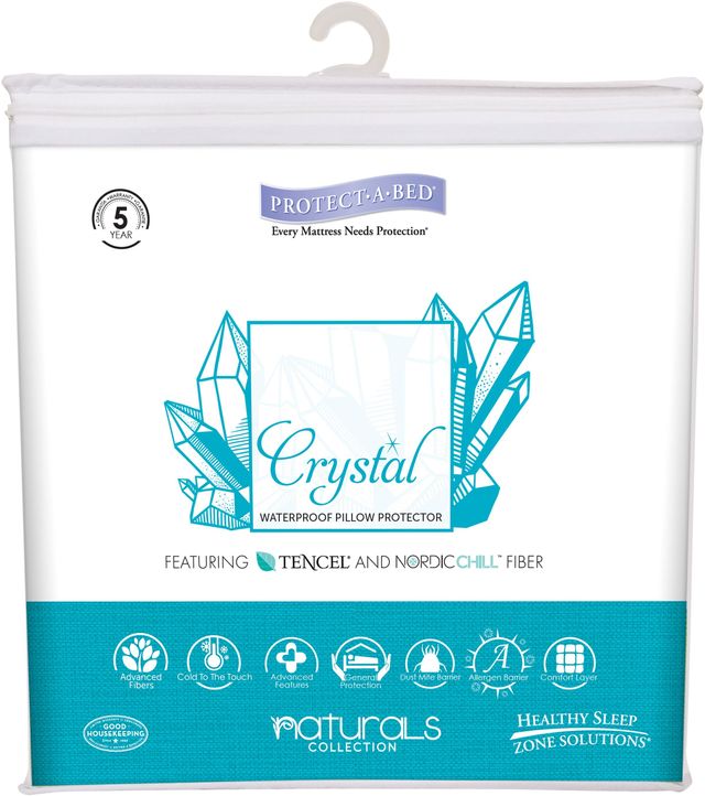 Protect-A-Bed® Naturals White Crystal Waterproof Queen Pillow Protector-0
