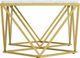 Elements International Riko White Rectangular Coffee Table with Gold Base-2