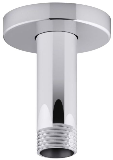 KOHLER® Statement® Polished Chrome 3" Ceiling-Mount Single-Function Rainhead Arm and Flange-0