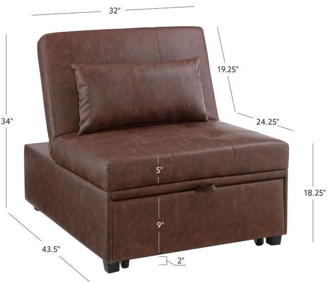 Powell® Dozer Brown Twin Sleeper Chair-2