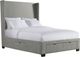Elements International Magnolia Grey Queen Upholstered Storage Bed-0