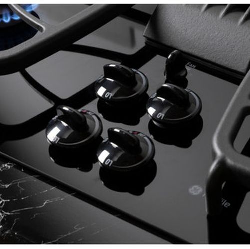 GE Profile™ 30" Black Built-In Gas Downdraft Cooktop-1