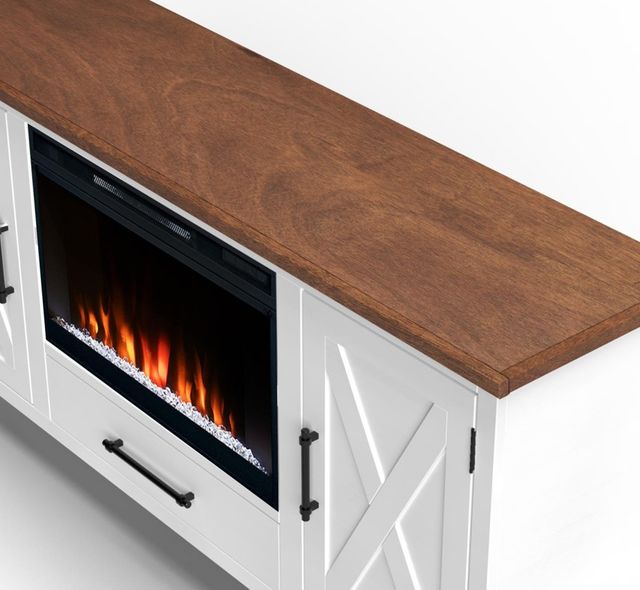 Legends Home Real Cozy Liberty Bourbon/Jasmine White 64" Fireplace Console-3