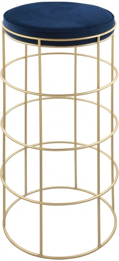 Meridian Furniture Rebar Navy Velvet Bar Stool-0