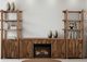 International Furniture Direct Balam Brown TV Stand with Fireplace-1