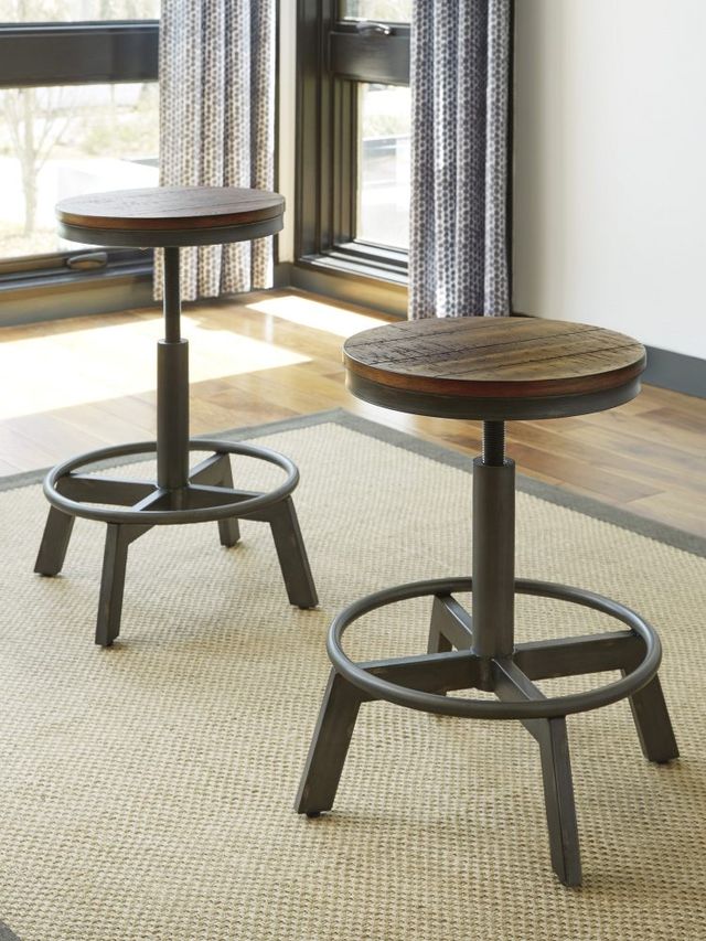 Signature Design by Ashley® Torjin Brown/Gray Swivel Counter Stool-2