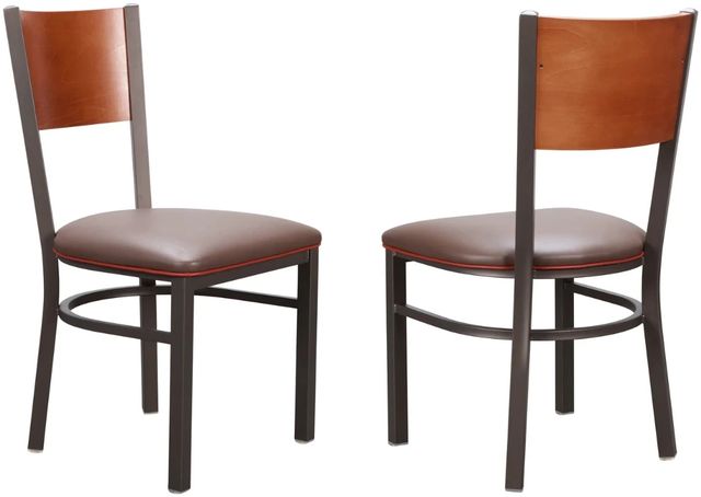 Linon Sylas 2-Piece Brown Upholstered Side Chair Set-0