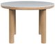 Signature Design by Ashley® Sawdyn White Round Dining Table with Light Brown Base-1
