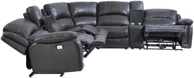 Steve Silver Co. Denver 6-Piece Charcoal Dual Power Reclining Curved Sectional-3