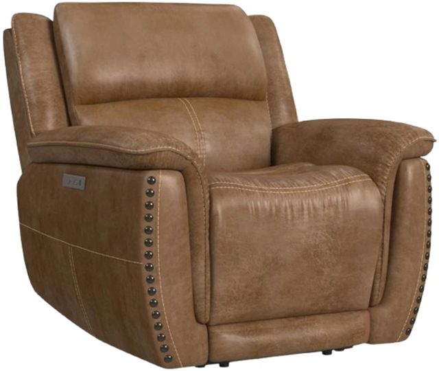 Flexsteel® Beau Silt Tan Power Recliner with Power Headrest-0