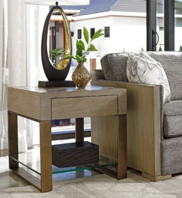 Lexington Home Shadow Play Empire Taupe Gray End Table-1