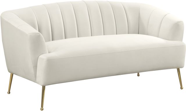 Meridian Furniture Tori Cream Velvet Loveseat-0