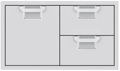 Aspire By Hestan® AESDR Series 36" Steeletto Double Drawer and Storage Door Combination