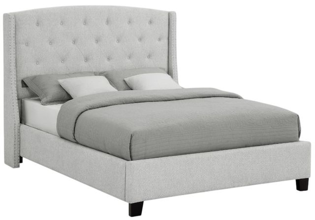 Crown Mark Eva Dove King Upholstered Panel Bed-0