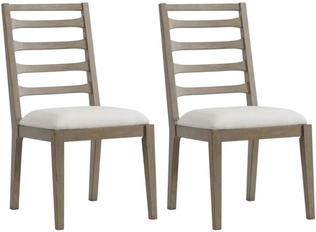 Riverside Furniture Pasadena 2-Piece Casual Taupe/White Ladderback Dining Side Chair Set-0